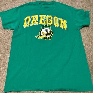 Fanatics Oregon Green Short Sleeve Tee with Yellow Logo